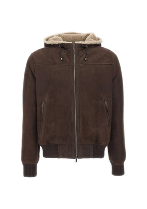 VOLFAGLI Plebiscito Merinillo hooded leather jacket - Brown