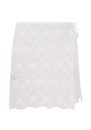 DUNST needlework layering embroidered skirt - White