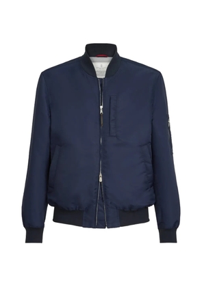 Brunello Cucinelli ribbed-hem jacket - Blue