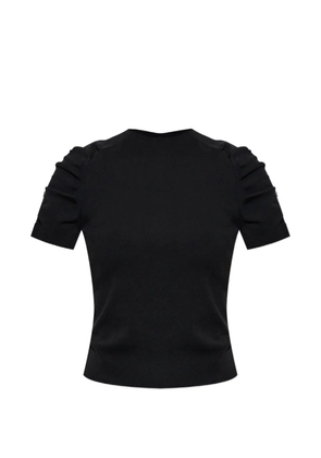 Alexander Wang logo-print ruched-sleeve T-shirt - Black