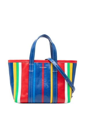 Balenciaga Pre-Owned 2021 Small Lambskin Striped Barbes East West Shopper Tote satchel - Multicolour