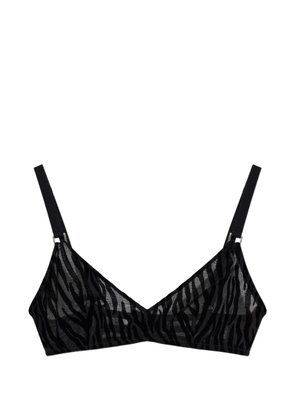Heist The Nieve flocked mesh bralette - Black