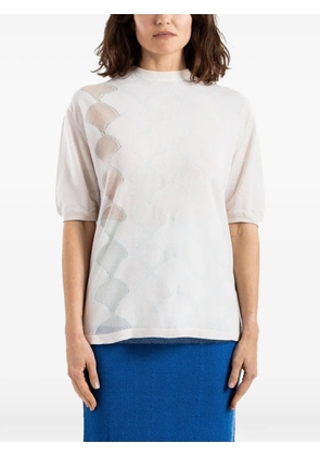 Bielo Seashell Argyle jacquard T-shirt - Neutrals
