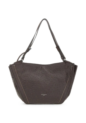 GIANNI CHIARINI Bloom ostrich-effect leather shoulder bag - Brown
