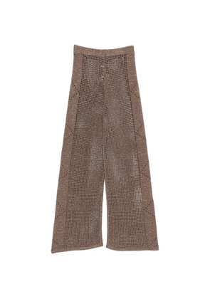 MC2 Saint Barth Elga crochet-knit trousers - Brown