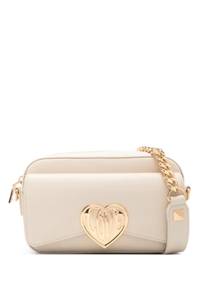 Love Moschino heart-embellished shoulder bag - Neutrals
