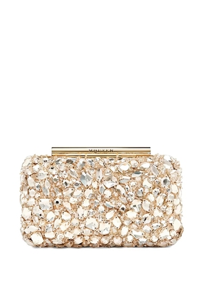 Alexander McQueen T-Bar crystal-embellished clutch bag - Gold