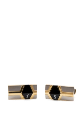 Saint Laurent Pre-Owned 1990s Cassandre-logo cuff-links - Gold