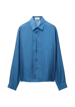 Versace printed silk-twill regular shirt - Blue