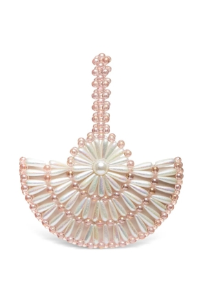 0711 small Selene beaded clutch bag - Neutrals