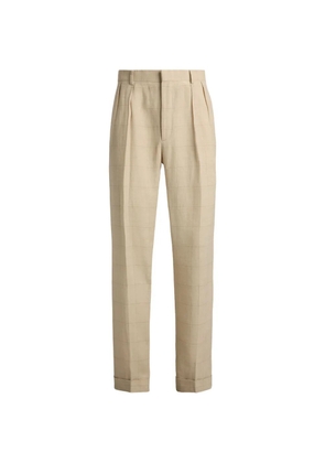 Ralph Lauren Purple Label checked pleated trousers - Neutrals