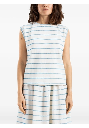 Bielo wavy-stripe knitted top - White