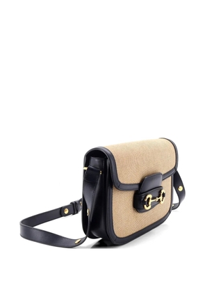 Gucci Pre-Owned Horsebit 1955 Canvas and Leather Small shoulder bag - Blue