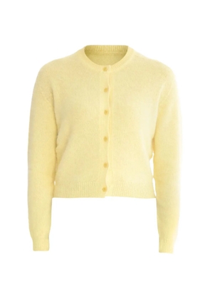 Roberto Collina brushed-knit crew-neck cardigan - Yellow