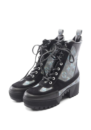 Louis Vuitton Pre-Owned 2019 Laureate Line Monogram platform boots - Black