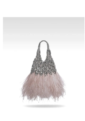 Hibourama mini Vannifique Plumes crystal-embellished tote bag - Silver