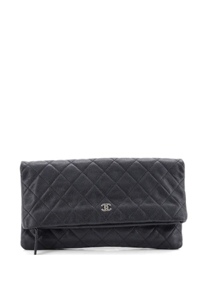 CHANEL Pre-Owned CC Foldover Quilted Caviar clutch bag - Black