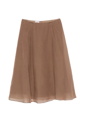Brunello Cucinelli sheer panelled skirt - Brown