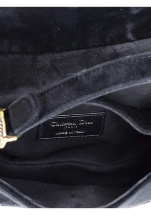 Christian Dior Pre-Owned Saddle Handbag Velvet with Crystals Mini shoulder bag - Black
