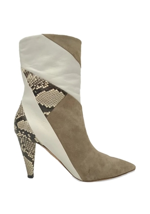Aquazzura Calder snake-effect ankle boots - Neutrals