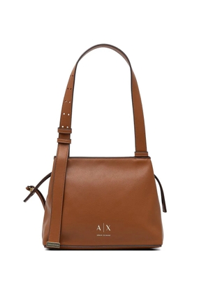 Armani Exchange logo-plaque shoulder bag - Brown
