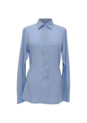 Victoria Beckham Logo-Embroidered blouse - Blue
