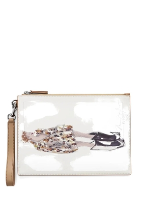 Marc Jacobs The Runway Illustration leather wristlet - White