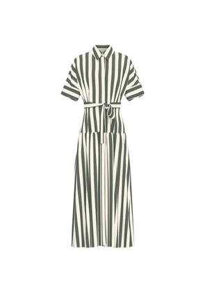 Marella striped belted shirt dress - Green