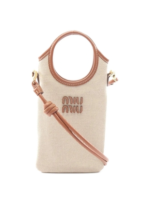 Miu Miu Pre-Owned 2020s canvas cross body bag - Neutrals