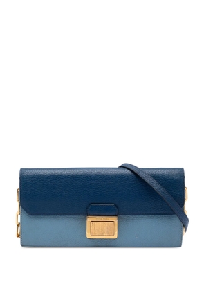 Miu Miu Pre-Owned 2010-2025 Bicolor Goatskin Madras Wallet on Chain crossbody bag - Blue