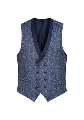 RAMON SANJURJO paisley-pattern double-breasted waistcoat - Blue