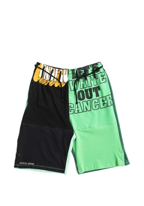 Marine Serre graphic-print panelled shorts - Black