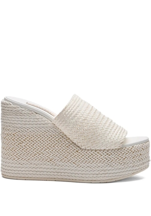 Casadei 80mm woven heeled mules - White