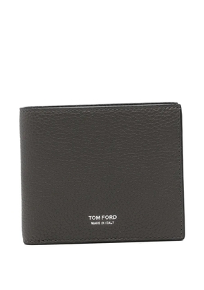 TOM FORD logo-print grained leather wallet - Grey