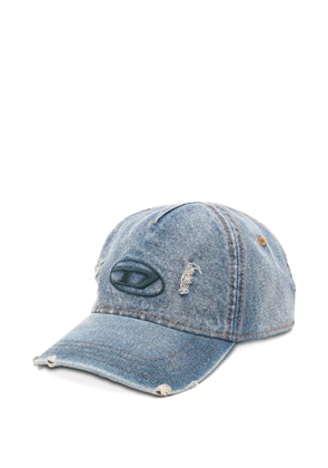 Diesel C-Enic distressed logo-patch baseball cap - Blue