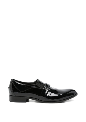 Carlo Pignatelli patent-leather strap-detail loafers - Black
