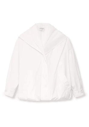 Another Tomorrow water-repellent hooded cocoon jacket - White