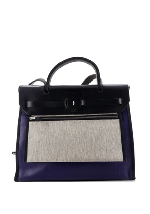 Hermès Pre-Owned Herbag Zip Berline Vache Canvas and Leather 31 shoulder bag - Black