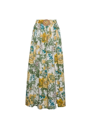 Cara Cara Greenfield floral-print maxi skirt - White