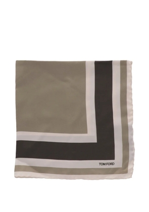 TOM FORD striped silk pocket square - Brown