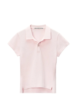 Alexander Wang crystal-embellished slim-fit polo shirt - Pink