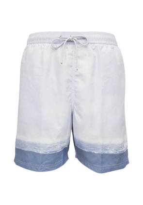 Paul & Shark drawstring ocean-print swim shorts - White