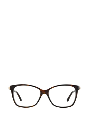 Jimmy Choo Eyewear crystal-embellished rectangle-frame glasses - Brown