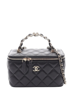 CHANEL Pre-Owned 2021-2026 CC Quilted Lambskin Chain Top Handle Vanity Case satchel - Black