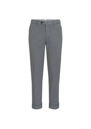 Brunello Cucinelli garment-dyed Italian-fit trousers in American-Pima comfort cotton gabardine - Grey