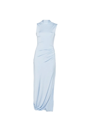 Self-Portrait draped ruched sleeveless asymmetric dress - Blue