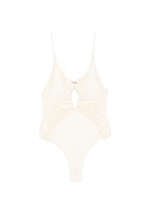 COTAZUR ruched cut-out swimsuit - Neutrals