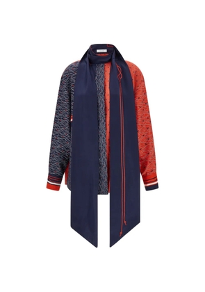 Ferragamo silk shirt with bib detail - Blue