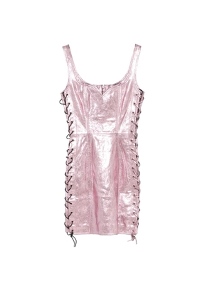 JEREMY SCOTT Pre-Owned 2010s lace-up leather mini dress - Pink