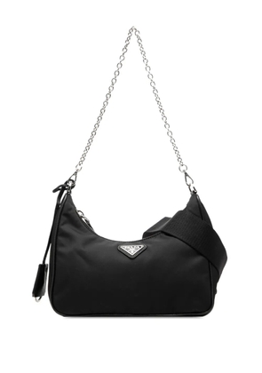 Prada Pre-Owned 2019-2026 Saffiano Trimmed Re Nylon Re Edition 2005 satchel - Black